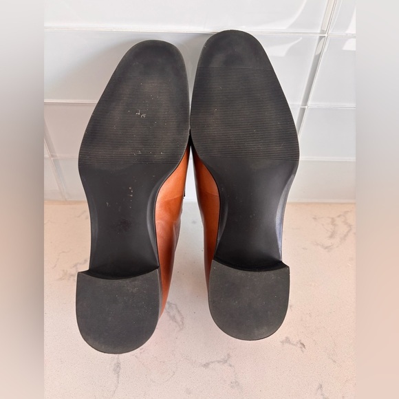 Apostrophe Tan Leather Fringe Loafers - Picture 6 of 8